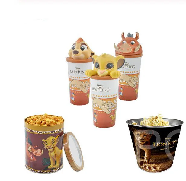 Новый фильм Король льва Simba Mufasa фигурка Кубок модель игрушки попкорн бочка