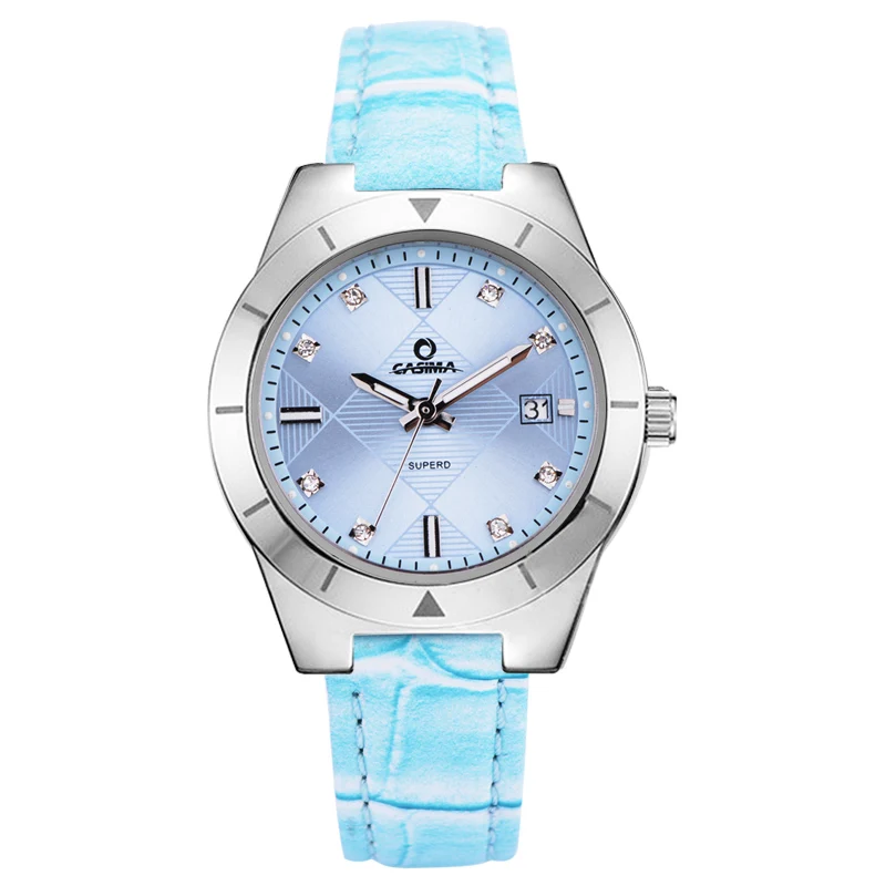 CASIMA Модные Простые повседневные кожаные ремешки для часов с календарем дисплей