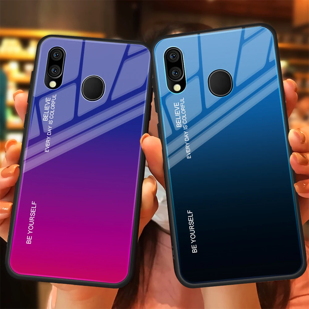 Градиентный цветной стеклянный чехол для телефона Samsung Galaxy A50 A30 A70 A20E жесткий M20 M10