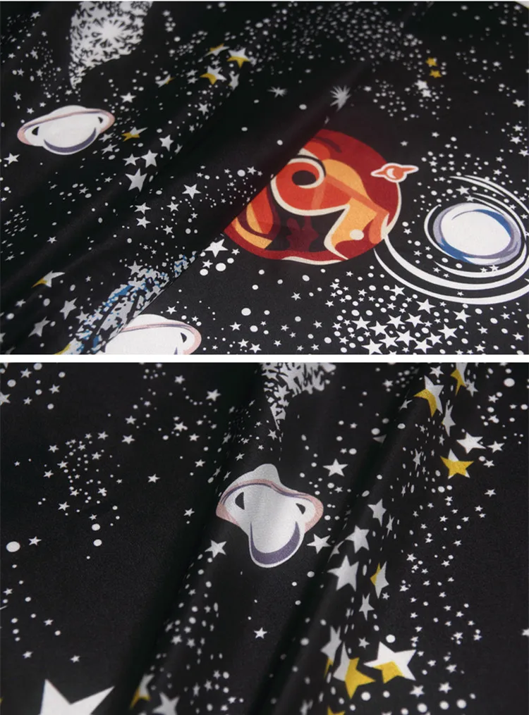 Шелковая ткань с принтом ночного неба мягкая шелковая крепдешина дышащая для