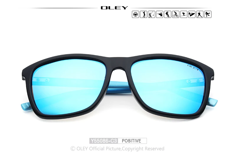 Y55086 C3 BOX OLEY, унисекс, квадратные солнцезащитные очки, мужские, поляризационные, wo, мужские, фирменный дизайн, Ретро стиль, для вождения, солнцезащитные очки, аксессуары, очки, Y55086 - Цвет линз: Y55086 C3 BOX