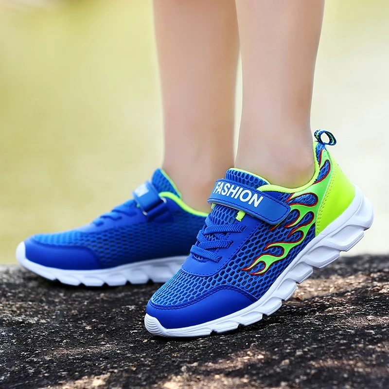 2018 Новая летняя детская обувь с рисунком пламени для мальчиков и девочек