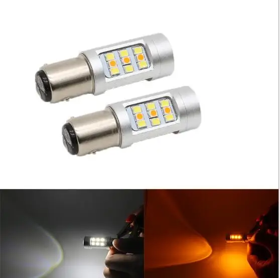 2 шт. Двухцветные светодиодные лампы 33SMD 1157 BAY15D T20 7443 T25 3157 для сигнала поворота|bulb