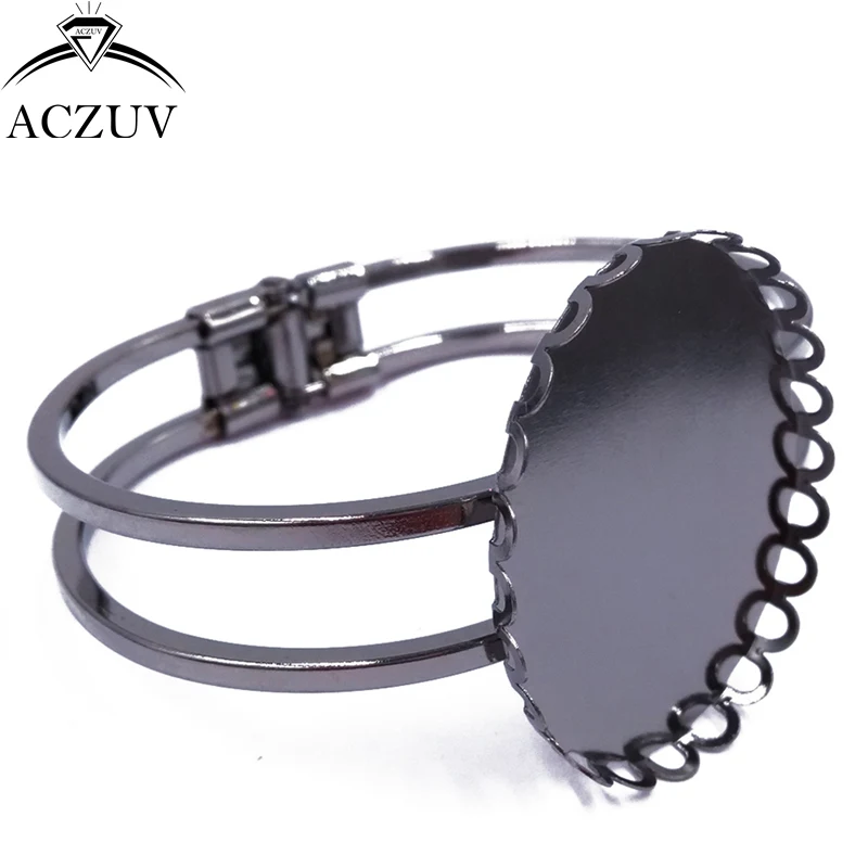 ACZUV 50 шт. 18x25 мм 30x40 кружевные кабошоны базовые настройки манжеты Пустые браслеты