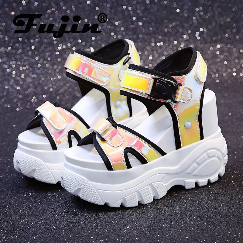 Fujin/женские сандалии на рифленой подошве Прямая поставка Студенческая летняя