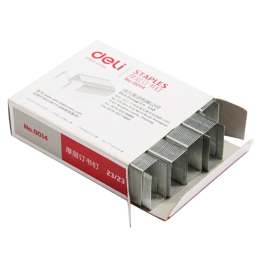 Deli Металл сверхмощный штапель серебряные скобы Офисные аксессуары офисные