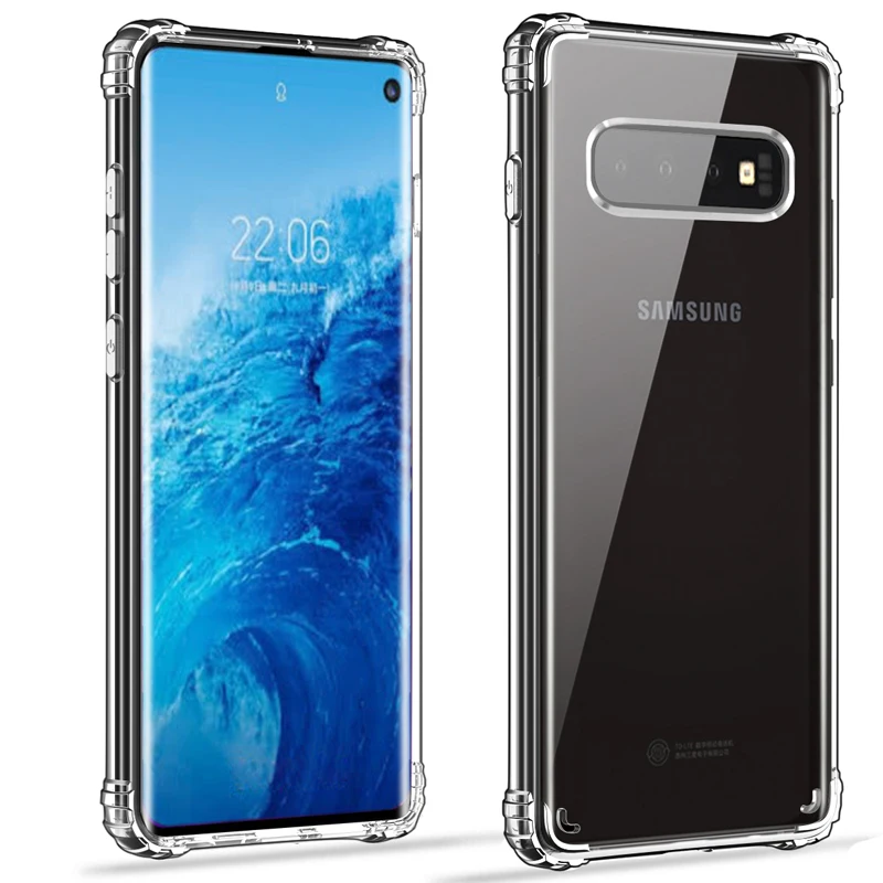 Прозрачный чехол для Samsung Galaxy S10 тонкий ударопрочный акриловый из ТПУ задней