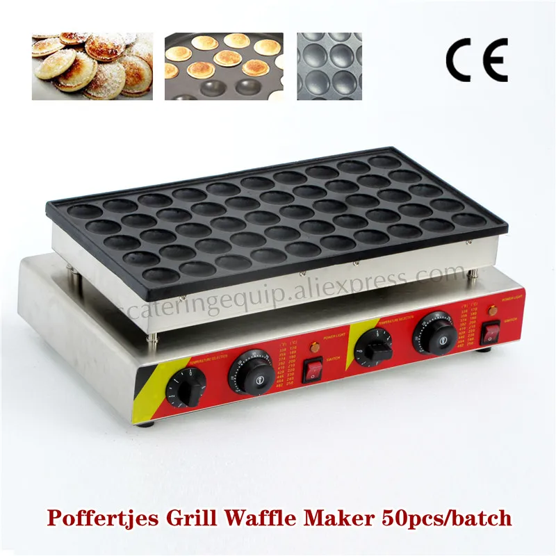 Goede Elektrische 50 Stks Poffertjes Machine Rvs Poffertjes Wafelijzer Nederlandse Mini Pannenkoeken Baker 220 V 110 V