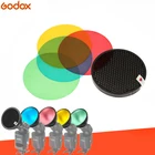 Набор гелевых фильтров Godox AD-S11 4 для фотосъемки с сотовой сеткой и крышкой для отражателя для вспышки Witstro AD200 AD180 AD360 II