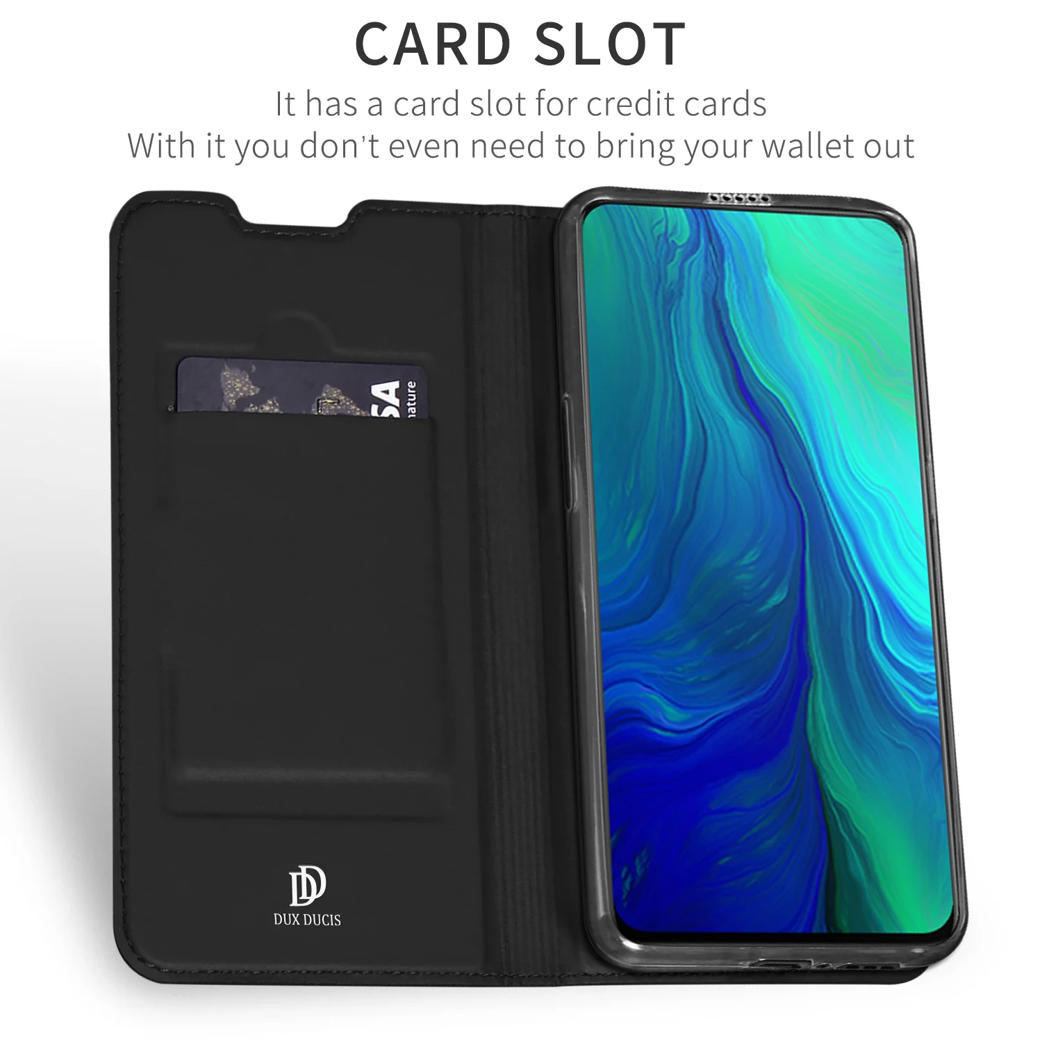 Флип чехол для OPPO Reno 5G & 10X Zoom держатель карт кошелек с подставкой из искусственной