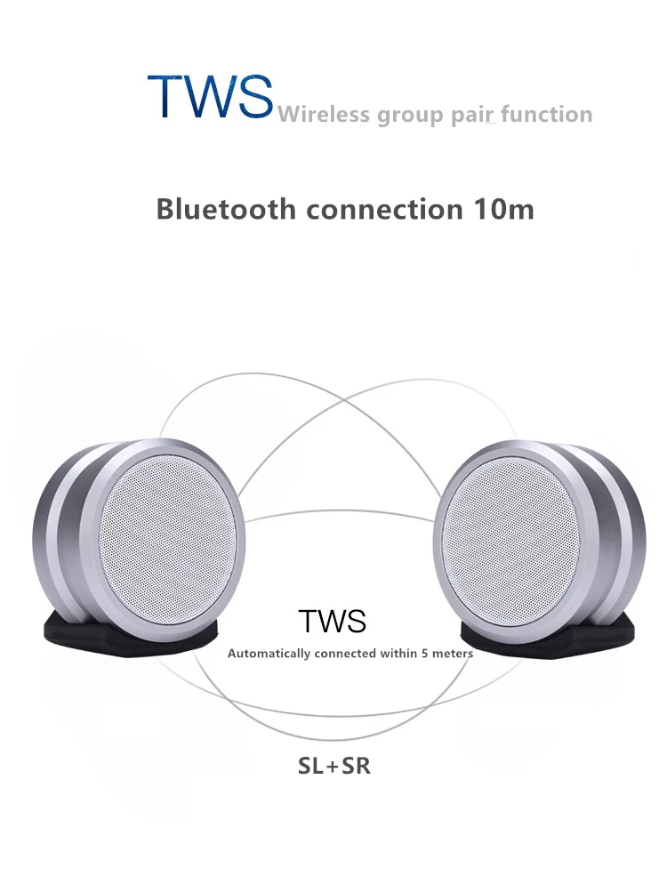 Bluetooth динамик IPX7 водонепроницаемый Bluetooth V4.2 3d объемный беспроводной AUX маленький звук TWS Couplet сабвуфер динамик JKR-5