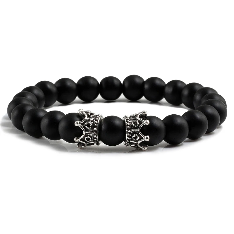 2018 Hot Natural Stone Bracelet Trendy Lava Crown Charm For Men Or Women Jewelry Pulseira Hombres Gift | Украшения и аксессуары