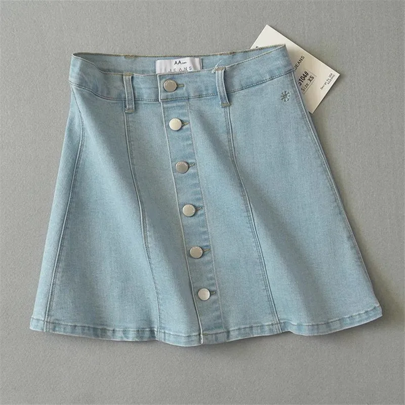 Синяя джинсовая юбка с высокой талией облегающая мини-юбка в стиле преппи летняя