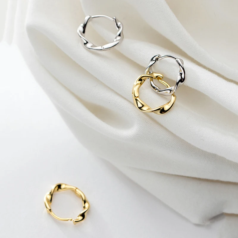 Новый 925 стерлингового серебра серьги в виде колец крученая нить любовь узел