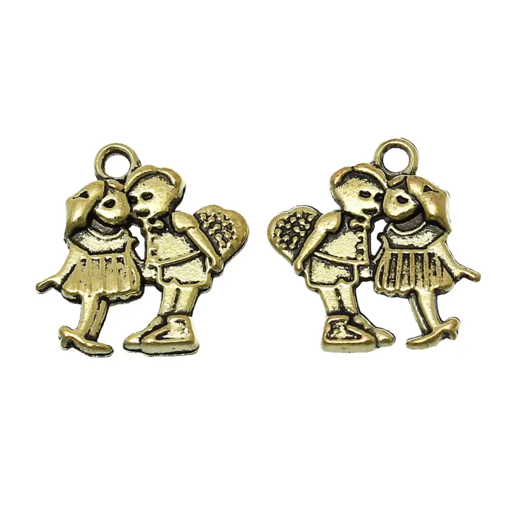 DoreenBeads подвески из цинкового металлического сплава для влюбленных золотой тон 15 0