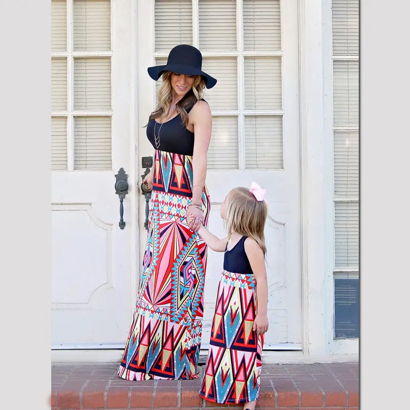 2018 Фирменная Новинка Мать и дочь Бохо одежда Платья для родителей ребенка Семья