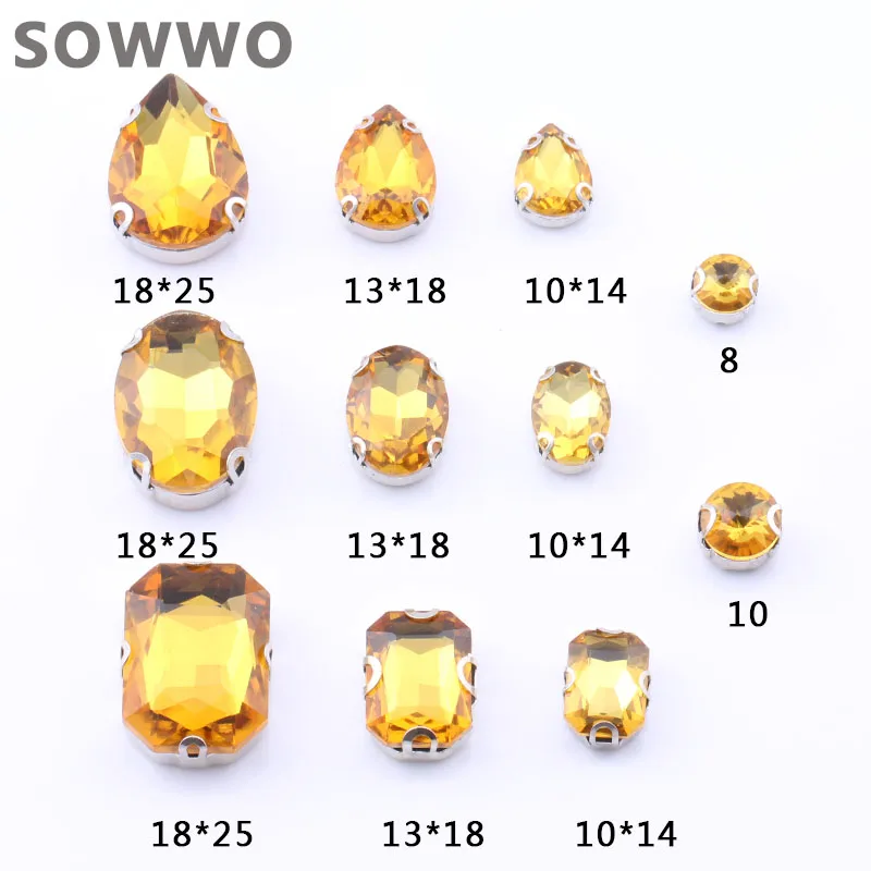 Большой размер топаз цвет смешанные формы размеры пришить на горный хрусталь с