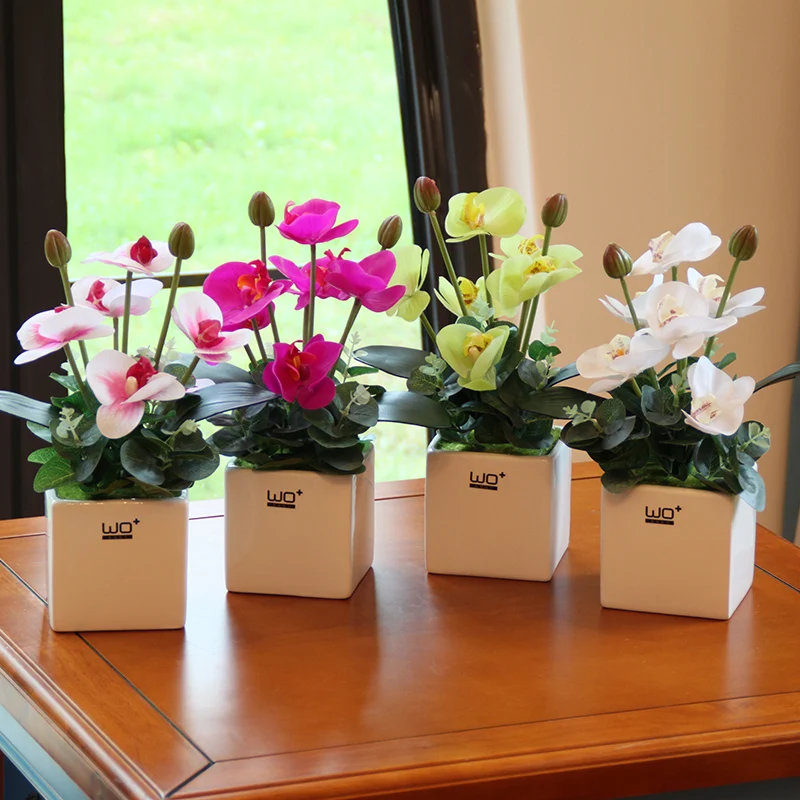 Искусственная бабочка Орхидея набор бонсай домашний декор керамическая ваза