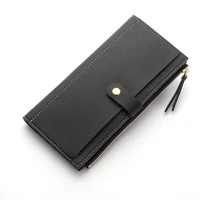 10pcs lot long wallet for women simple fashion hasp zipper leather wallet female clutch coin purse money bag
