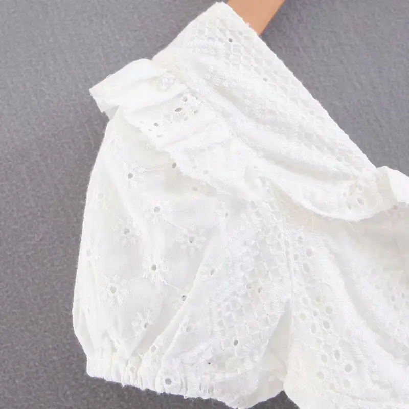 Женские блузки с кружевной вышивкой топы Blusas Mujer De| |