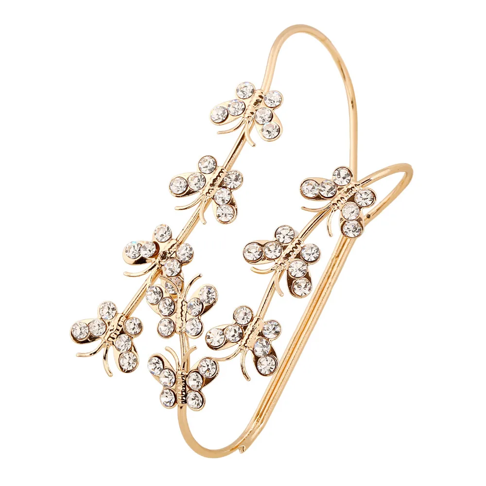 Новый инкрустированный женский бабочка цветок браслет листок ручной работы