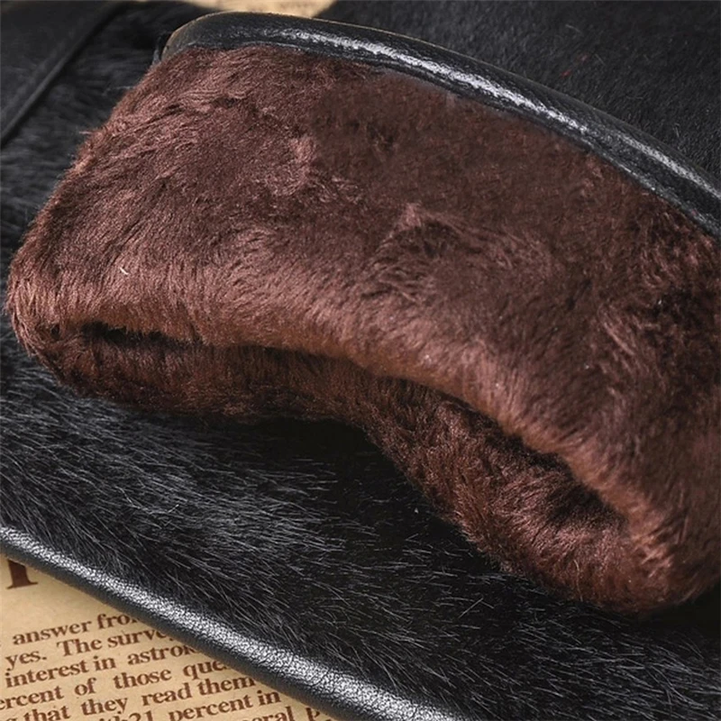 Модные женские зимние перчатки из натуральной кожи с меховым бантиком и подкладкой из овечьей кожи L152NC