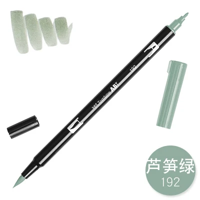 1 шт. TOMBOW AB-T Япония 96 цветов двойная головка художественная кисть ручка маркер Профессиональный водный маркер ручка для рисования - Цвет: 192