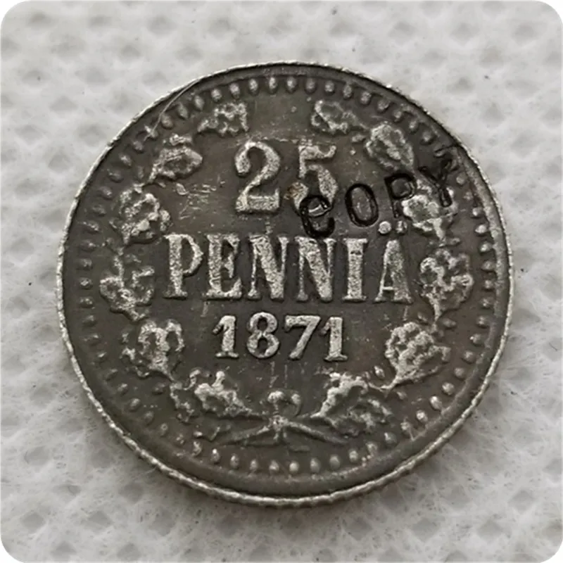 1865-1871 ФИНЛЯНДИЯ 25 пенния копия памятных монет-копия монет медаль коллекционные