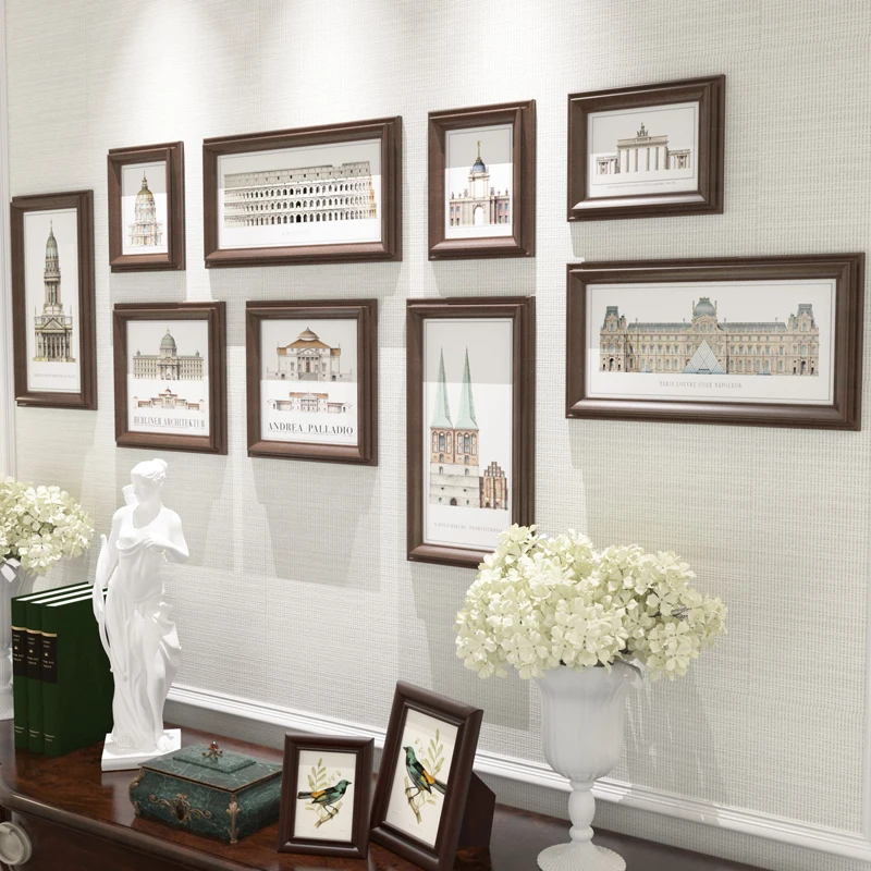 Коллаж фото рамка 9 шт./компл. Винтаж рамы для картин порта Retrato квадратные