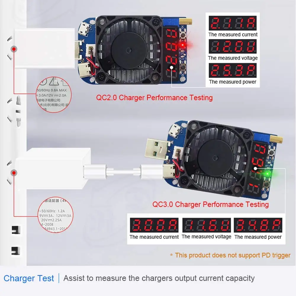 Aokin HD25 HD35 триггер QC2.0 QC3.0 Электронный USB нагрузочный резистор разрядка батарея