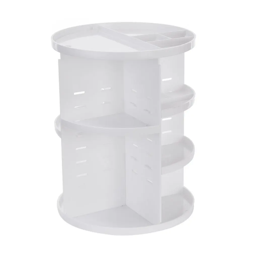 Layered Design 360 Degree Rotatable Multifunction Plastic Cosmetic Storage Rack White | Дом и сад