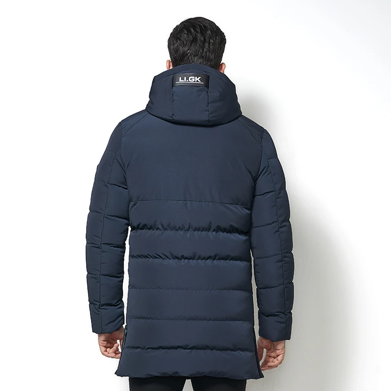

Winter Jacket Men Thicken Warm Hoodies Hooded Parkas Long Sleeve Down Jacket Zipper Outwear Overcoat Plus Size XL-5XL