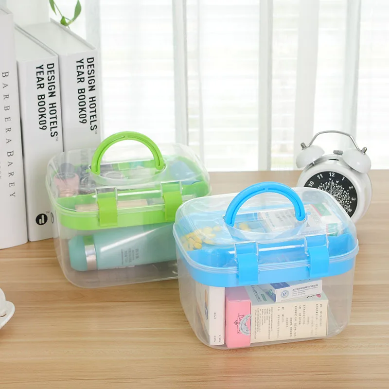 Household Medicine Box Two Layer First Aid Kit Plastic Eco-friendly Storage Home Organizer Holder Travel | Дом и сад