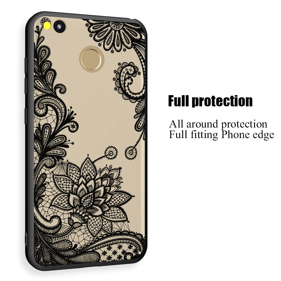 DAGUDON Transparent Case Cover for Xiaomi redmi 4X Fashion Lace Ultra Slim Hard PC For Mandala Floral |