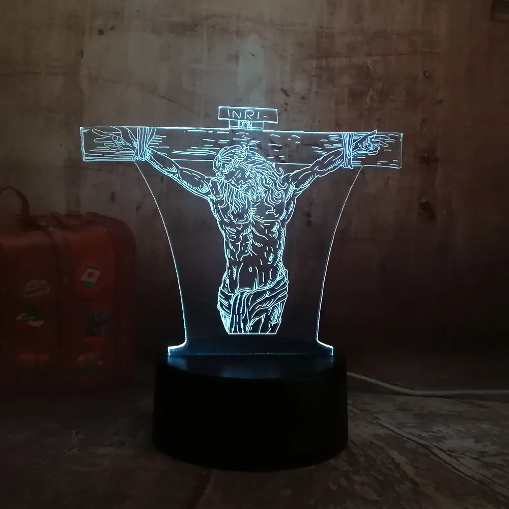 Горячая Распродажа 3D Jesus Ночник светильник светодиодный настольная лампа