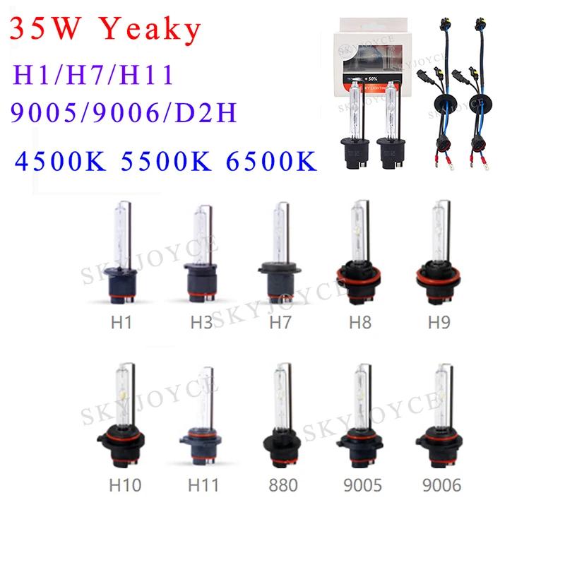 SKYJOYCE 35 Вт Yeaky HID набор ламп Xenon H1 H7 H11 HB3 D2H Kit 4500K 5500K 6500K 35W Быстрый Яркий DLT F3 балласт
