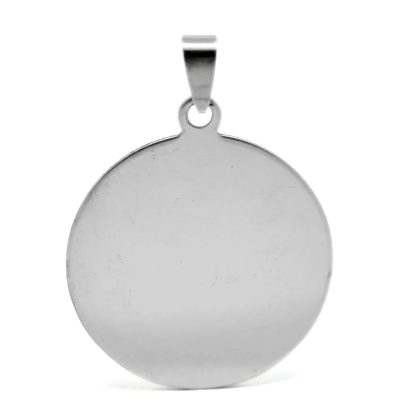 50 шт. Круглые Гладкие пустые штамповочные бирки серебристого цвета подвески для