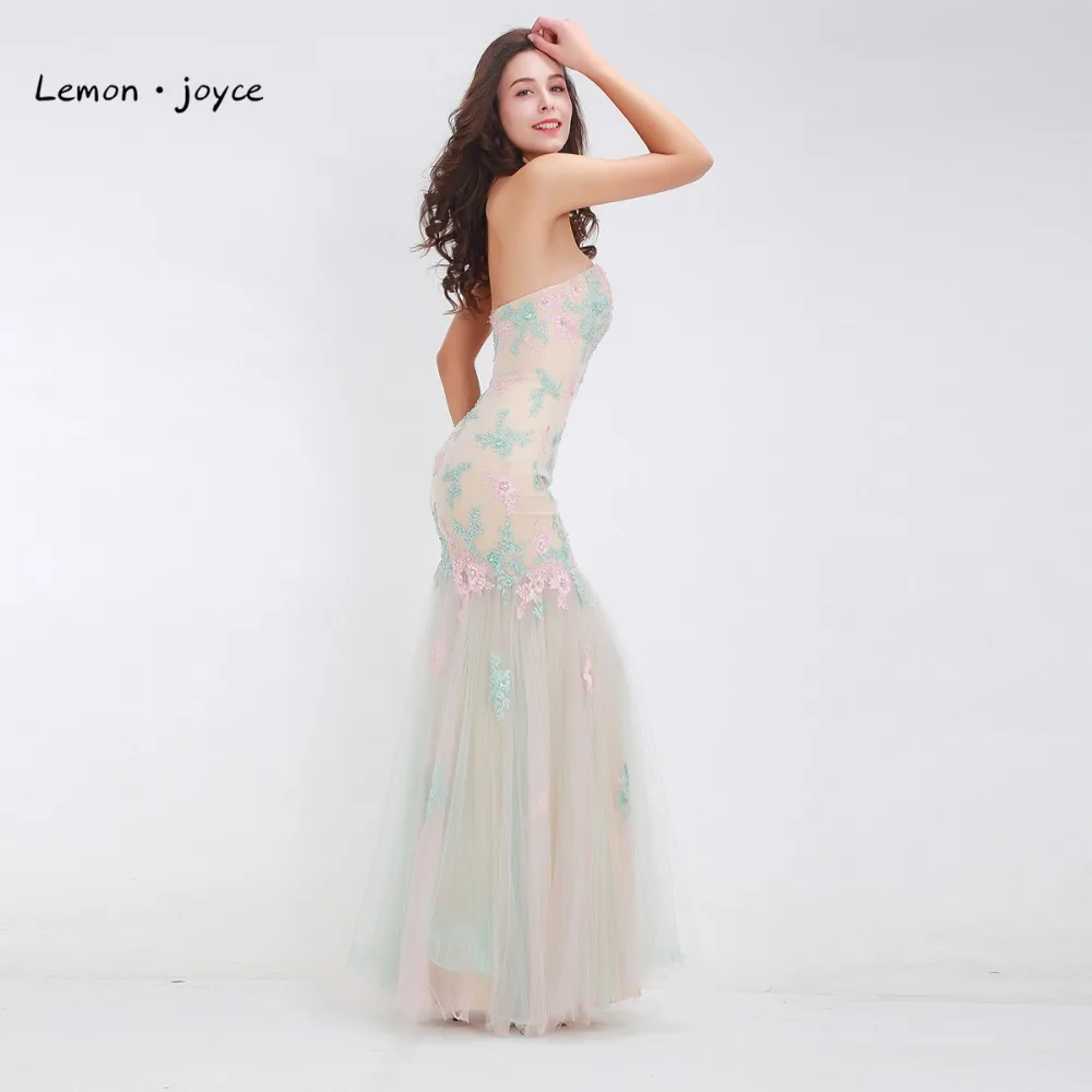 Выпускные платья Длинные для девочек в цветочек 2019 аппликации с камнем без