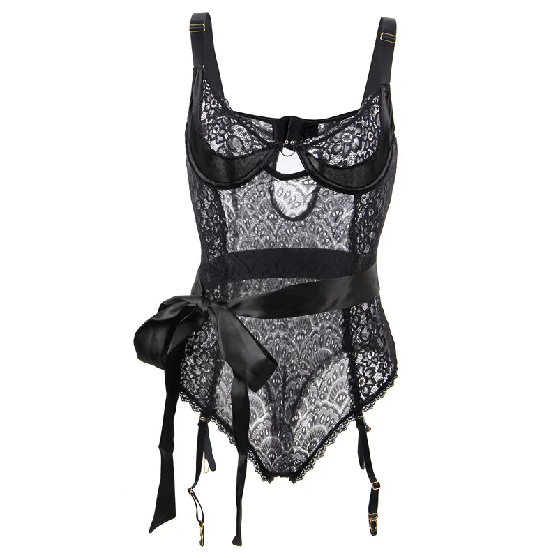 Black Bodysuit Comeondear Кружевное боди женские сексуальные подвязки боди прозрачные боди Mujer плюс размер Тедди черный женский комбинезон RB80623 - Цвет: Black Bodysuit