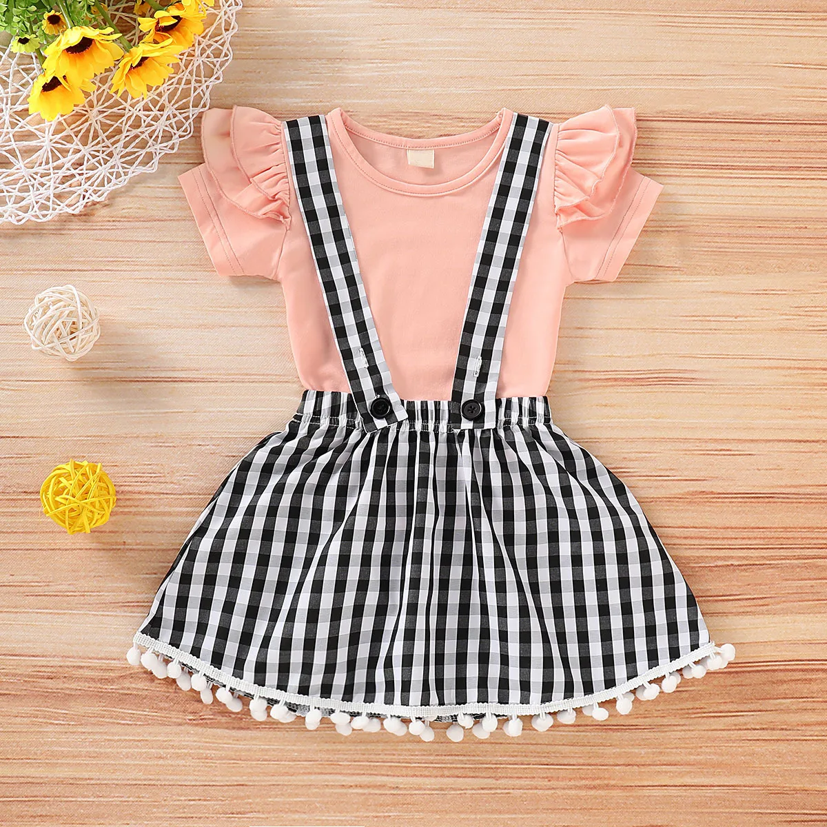 Одежда для маленьких девочек с короткими рукавами круглым вырезом глухие блузки