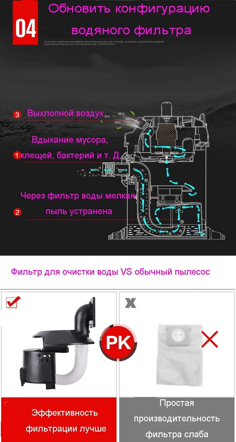 Пылесос домашний мощный ручной мини-компьютер бесшумный промышленный коврик для влажного и сухого выдува в дополнение к клещам