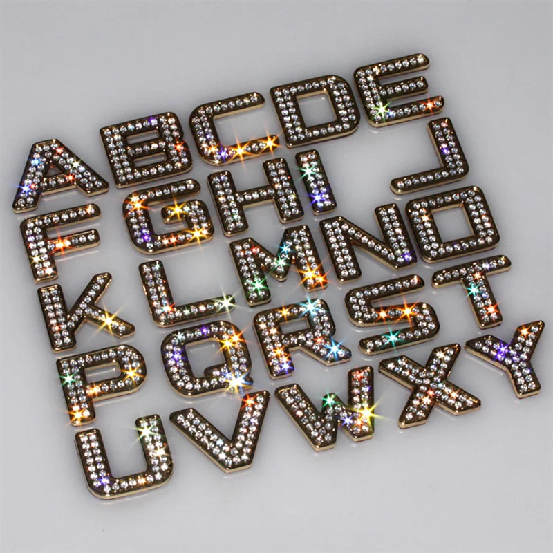 3 см шпилька с алмазами хромированныей металлический DIY ABC 123 буквы цифры сердце