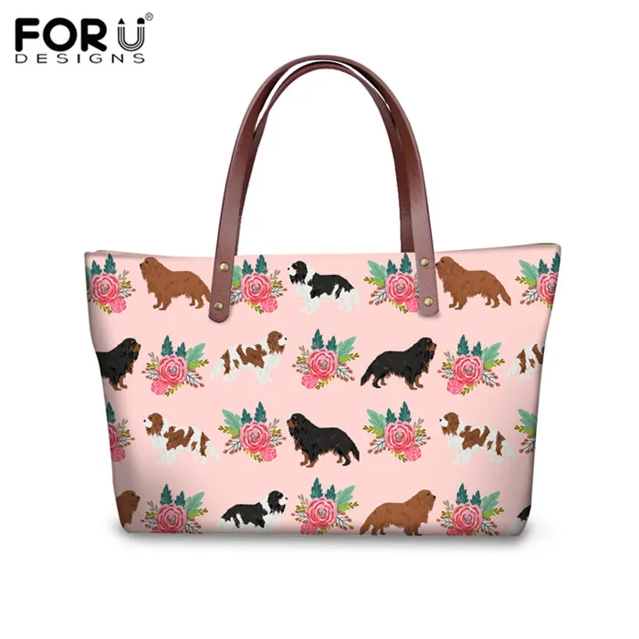 YQ3137AL FORUDESIGNS Cavalier King Charles Spaniel Dog Women Purses and Handbags 2pcs/Set Shoulder Bags Big Capacity Causal Totes Bolsos - Цвет: YQ3137AL
