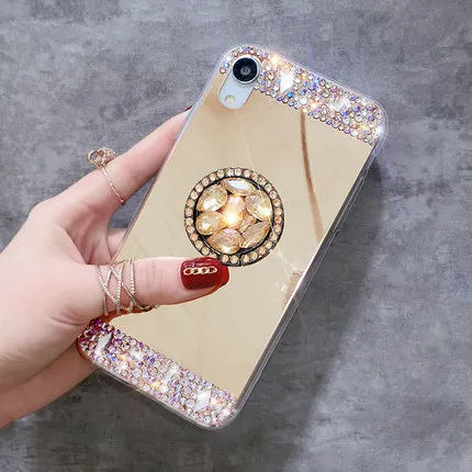 Bling Diamond Rhinestone Glitter Mirror Case For Xiaomi Redmi 8 7 5 6 5A 6A 7A 8A Note9 Pro with Ring Holder Stand | Мобильные