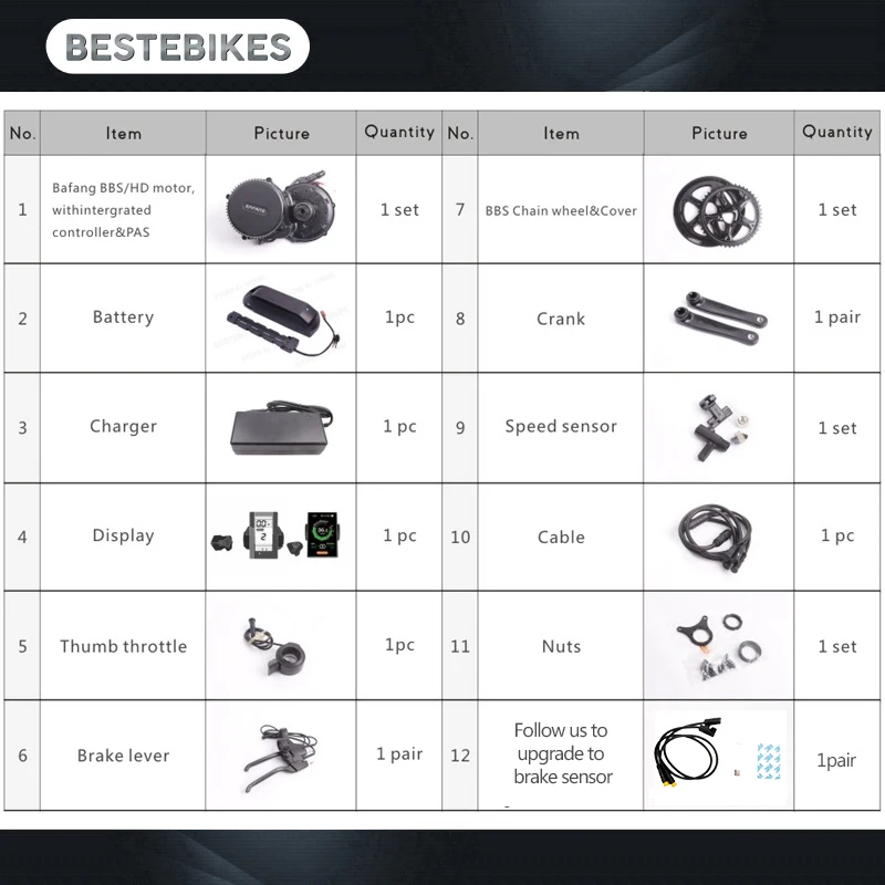 Bafang мотор BBS02B BBS02 48V 750w комплект для переоборудования электрического велосипеда мА/ч. аккумулятор вело электродвигатель 48v13/17ah 52v13/17.5ah батареи