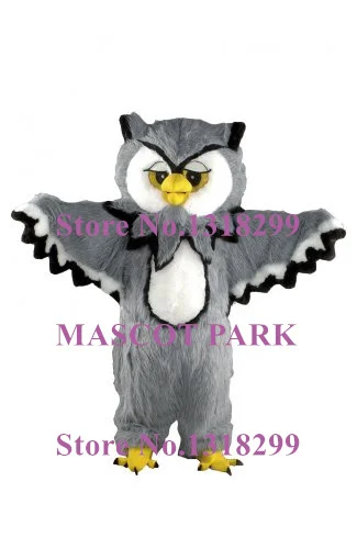 

Super Adorable Smart Grey Owl Mascot Adult Costume on Sale Professional Custom Long Plush Mascotte Carnival Fancy Dress Kits