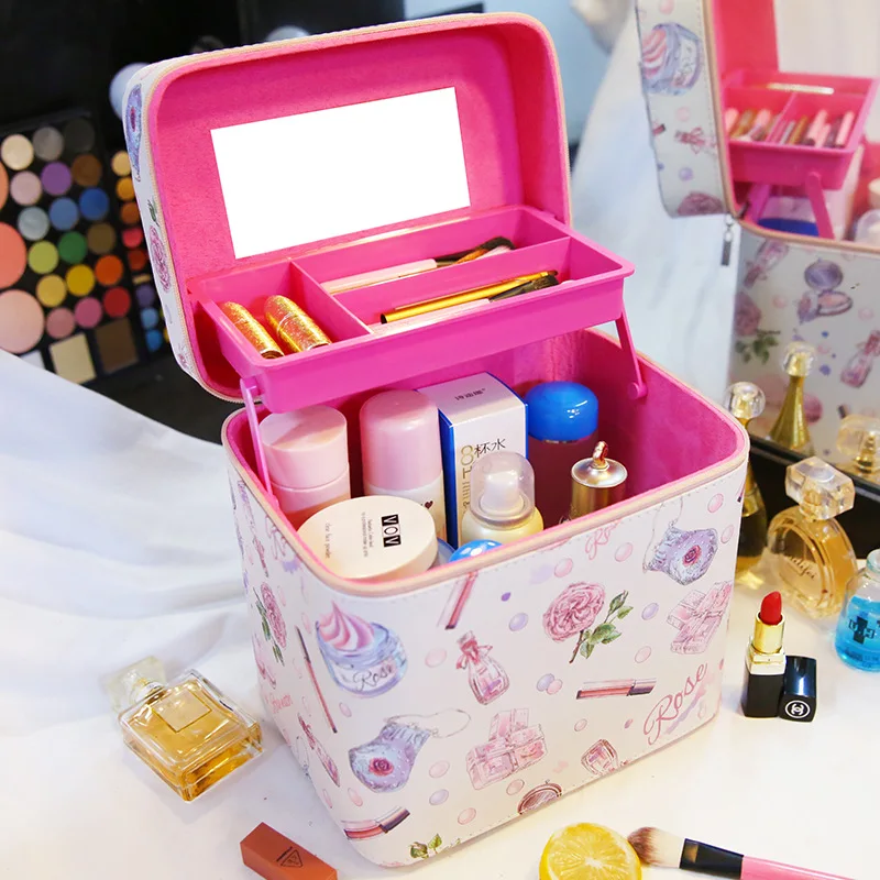 Профессиональная косметичка портативная вместительная сумка для хранения из 3