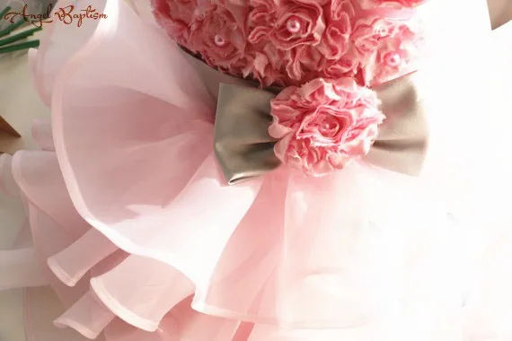 Новинка 2019 розовое платье с цветочным узором для девочек платья-пачки младенцев