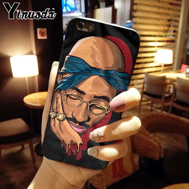 Умный чехол Yinuoda 2Pac Tupac черный силиконовый мягкий для iphone X XS MAX 5 6S SE 7 8 plus XR чехлы