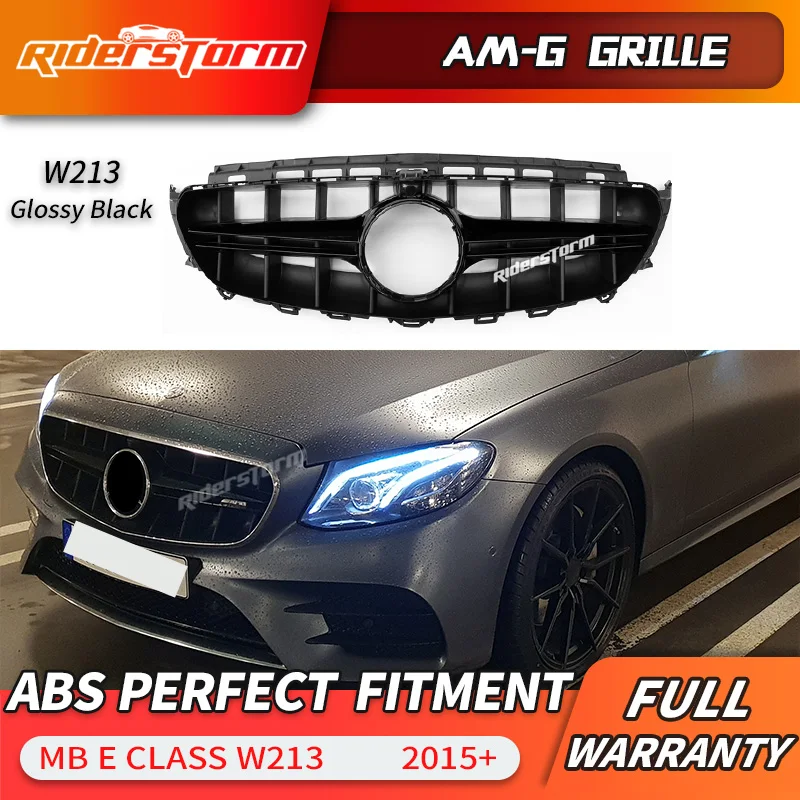 W213 GT решетка E63 стиль передний бампер Гриль серебристый черный для Mercedes Benz E class E200